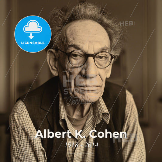 Albert K. Cohen, 1918 - 2014, American criminologist - A Man Wearing Glasses And Vest Print Template