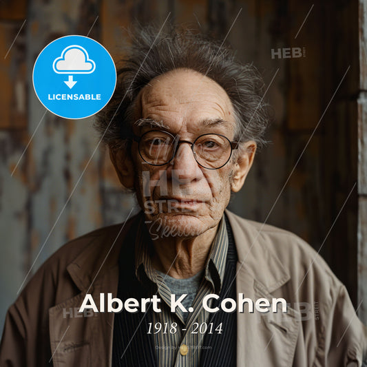 Albert K. Cohen, 1918 - 2014, American criminologist - A Man With Nice Hair Wearing Glasses Print Template