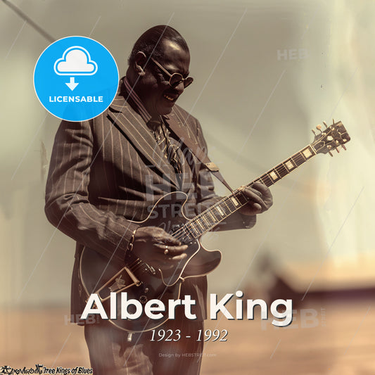 Albert King, 1923 - 1992, American blues guitarist - A Man Playing A Guitar Print Template