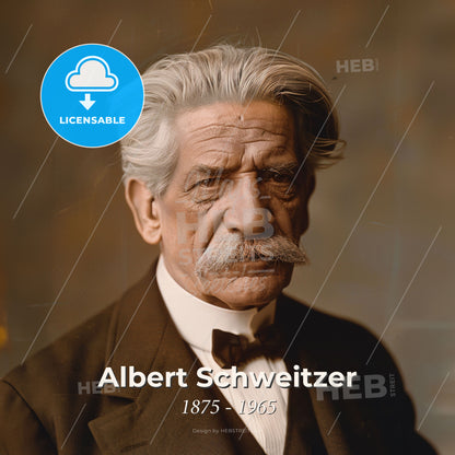 Albert Schweitzer, 1875 - 1965, German theologian and missionary - A Man In A Suit Print Template