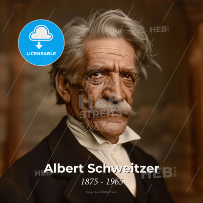 Albert Schweitzer, 1875 - 1965, German theologian and missionary - A Man With A Mustache And A Mustache Print Template