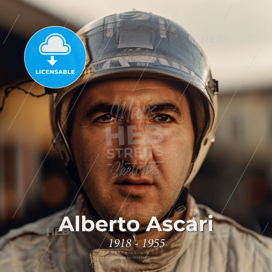 Alberto Ascari, 1918 - 1955, Italian racing driver - A Man Wearing A Helmet Print Template