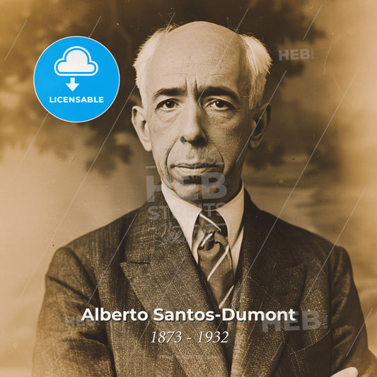 Alberto Santos-Dumont, 1873 - 1932, Brazilian aviator and inventor - A Man In A Suit And Tie Print Template