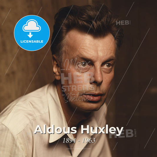 Aldous Huxley, 1894 - 1963, British writer - A Man In A White Shirt Print Template