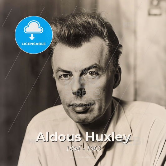 Aldous Huxley, 1894 - 1963, British writer - A Man With A Spiky Haircut Print Template