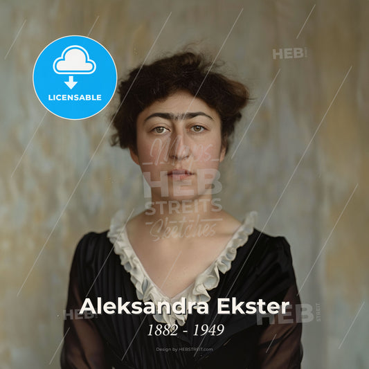 Aleksandra Ekster, 1882 - 1949, Russian-French painter and designer - A Woman In A Black Dress Print Template