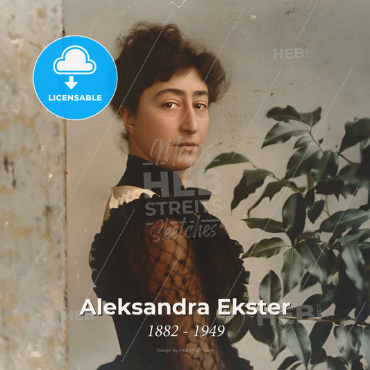 Aleksandra Ekster, 1882 - 1949, Russian-French painter and designer - A Woman In A Black Dress Print Template