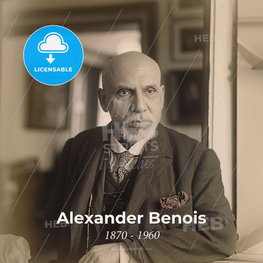 Alexander Benois, 1870 - 1960, Russian painter and stage designer - A Man In A Suit Print Template