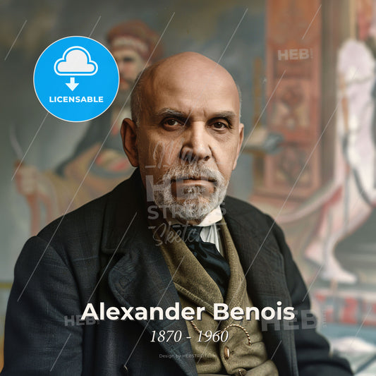 Alexander Benois, 1870 - 1960, Russian painter and stage designer - A Man In A Suit Print Template