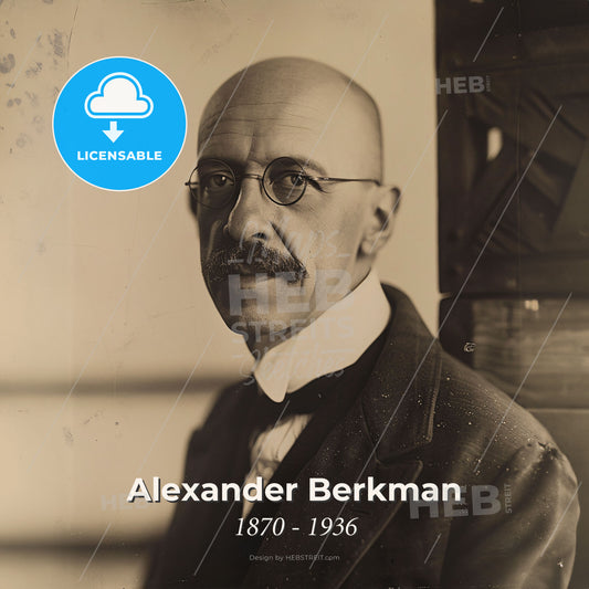 Alexander Berkman, 1870 - 1936, Russian-American anarchist - A Man With A Mustache Wearing Glasses Print Template
