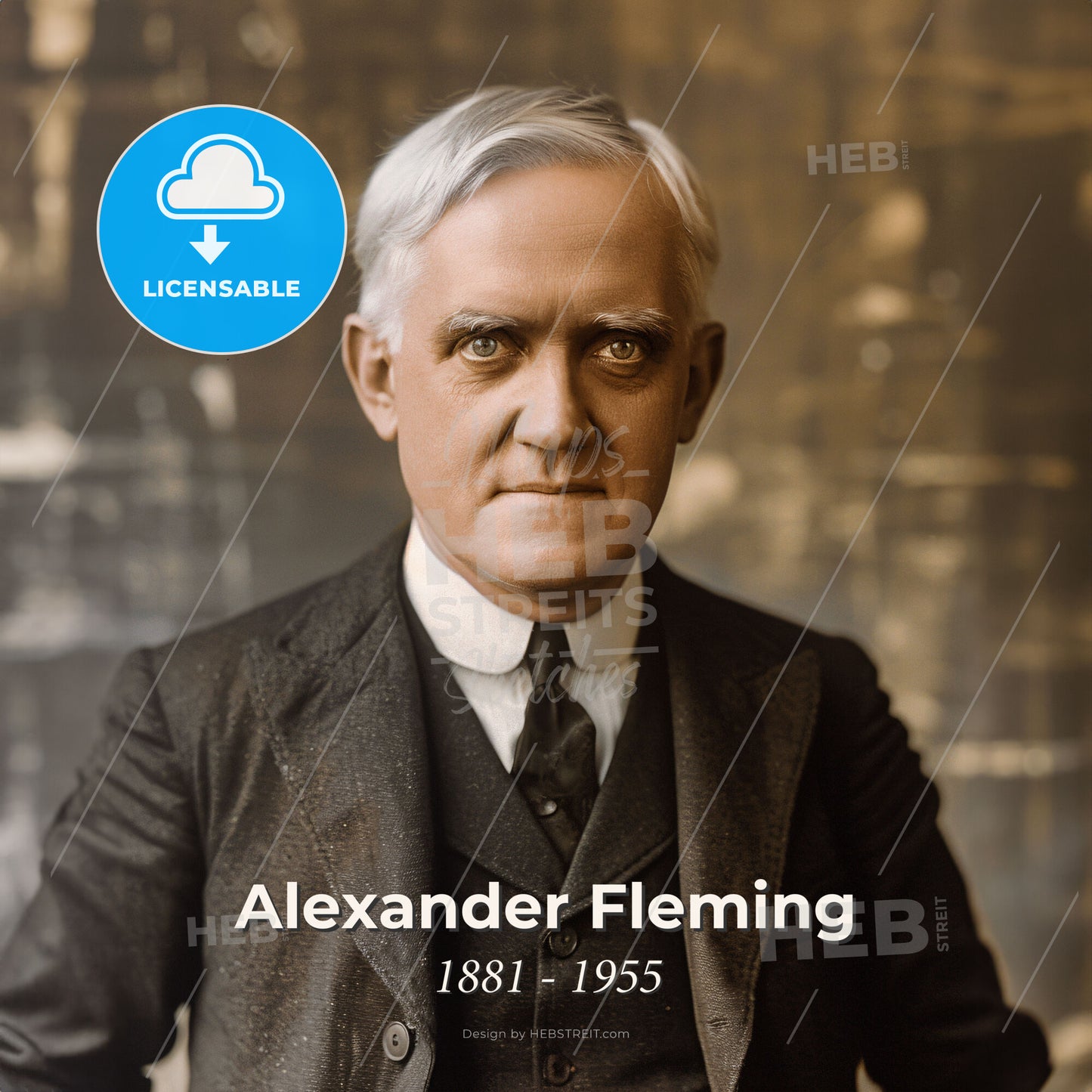 Alexander Fleming, 1881 - 1955, Scottish bacteriologist - A Man In A Suit Print Template