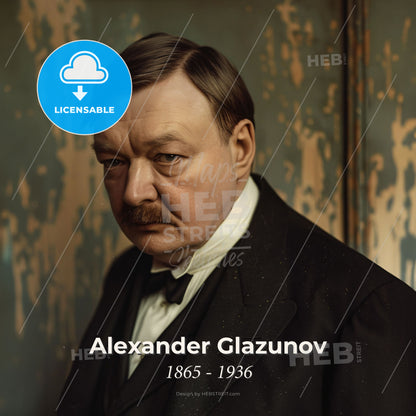 Alexander Glazunov, 1865 - 1936, Russian composer - A Man In A Suit Print Template