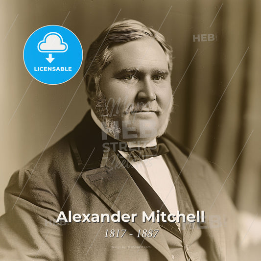 Alexander Mitchell, 1817 - 1887, Scottish-American railway financier - A Man In A Suit Print Template