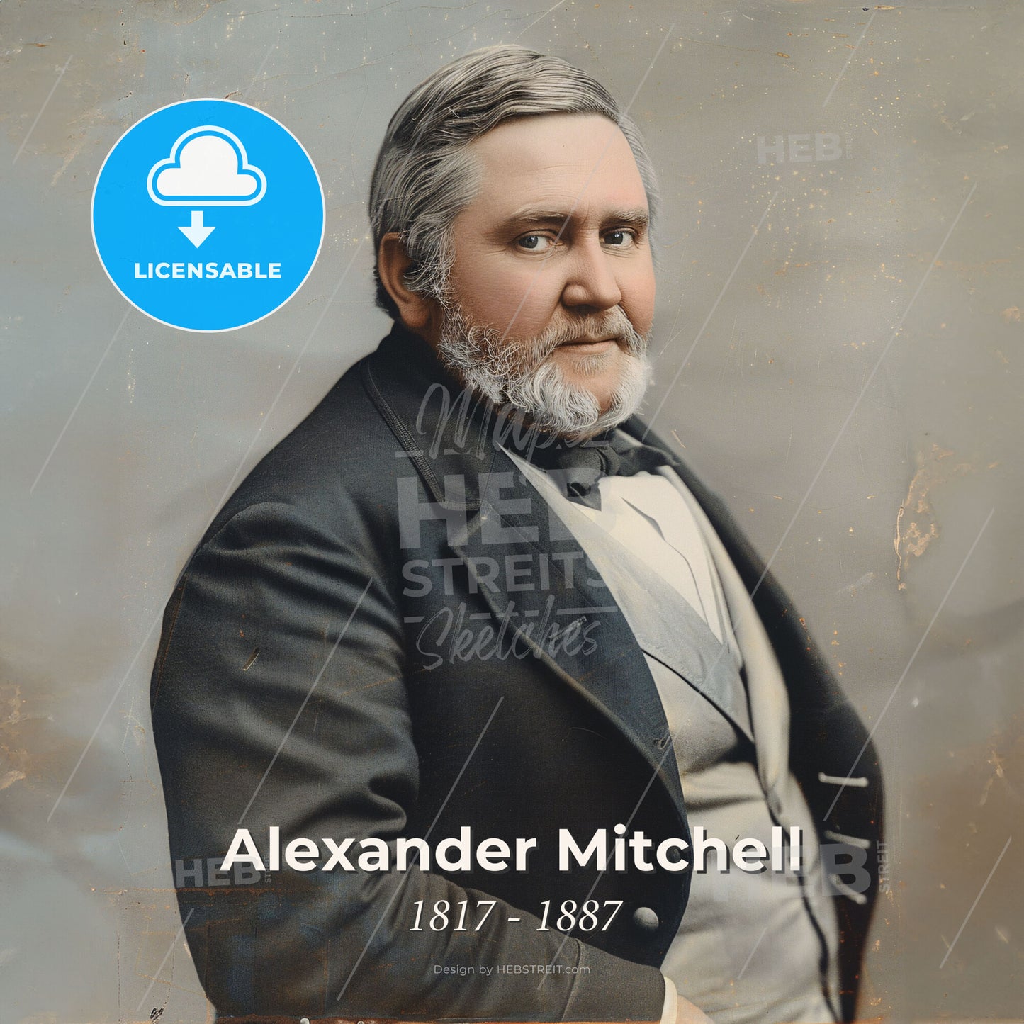 Alexander Mitchell, 1817 - 1887, Scottish-American railway financier - A Man In A Suit Print Template