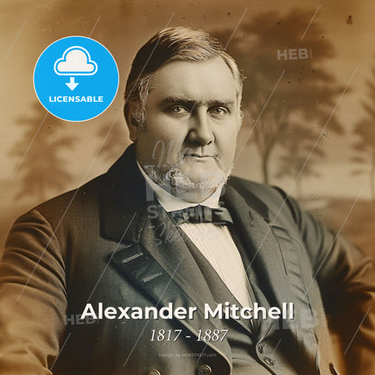 Alexander Mitchell, 1817 - 1887, Scottish-American railway financier - A Man In A Suit Print Template