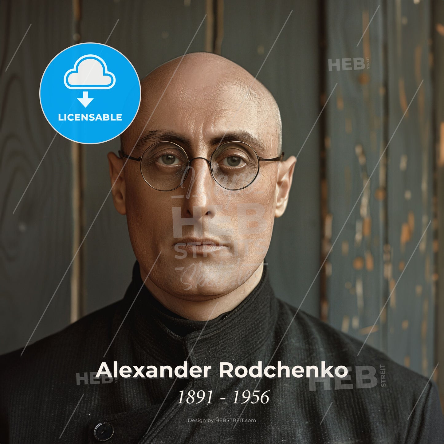 Alexander Rodchenko, 1891 - 1956, Russian artist and photographer - A Man Wearing Round Glasses Print Template