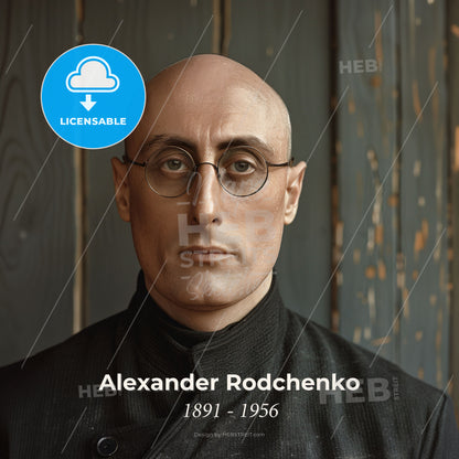 Alexander Rodchenko, 1891 - 1956, Russian artist and photographer - A Man Wearing Round Glasses Print Template