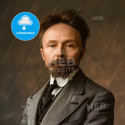 Alexander Scriabin, 1872 - 1915, Russian composer - A Man With A Beard And Mustache Wearing A Suit