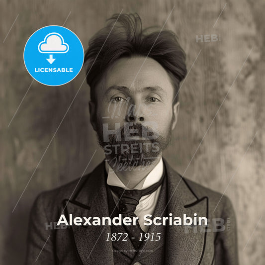 Alexander Scriabin, 1872 - 1915, Russian composer - A Man With A Beard And Mustache Print Template