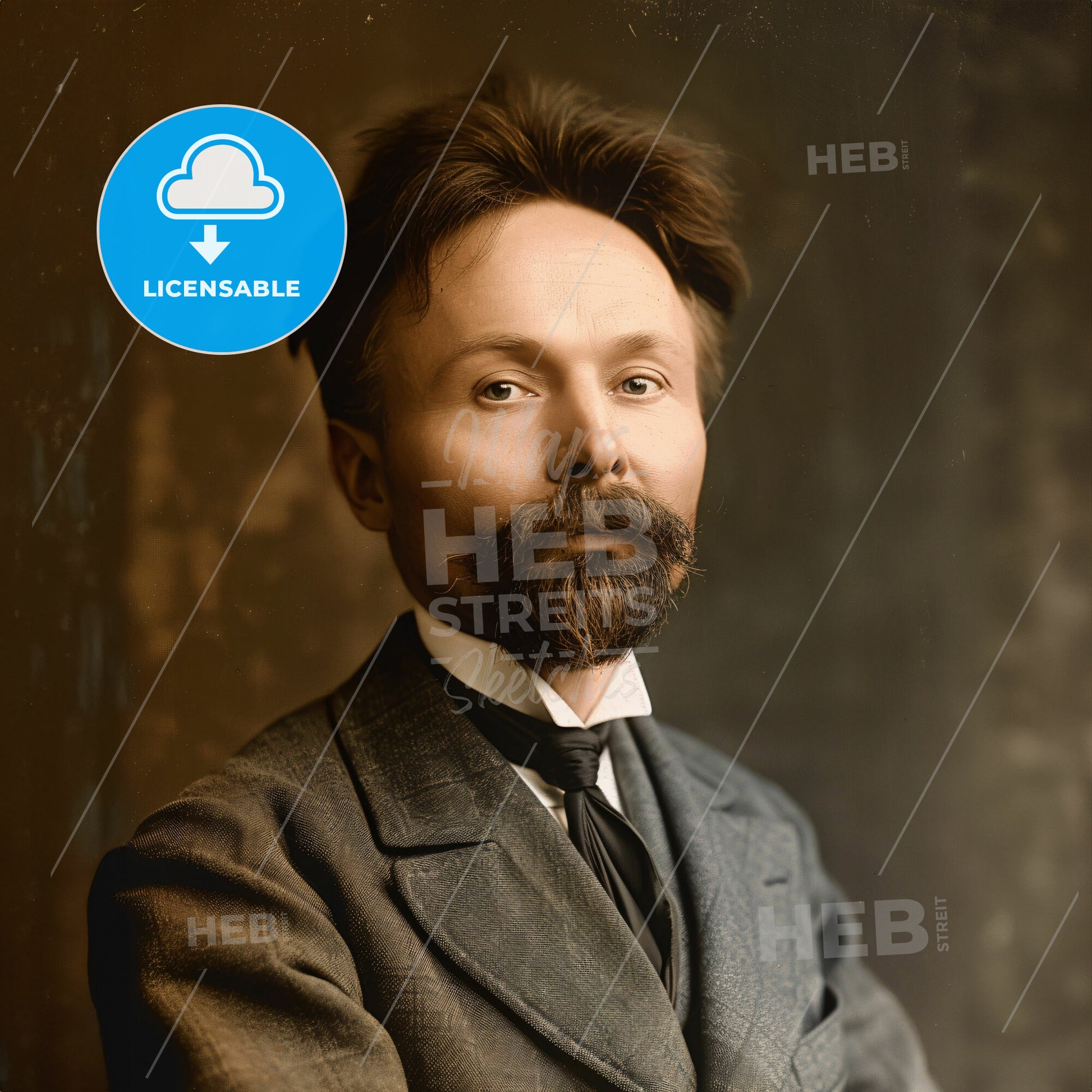 Alexander Scriabin, 1872 - 1915, Russian composer - A Man With A Beard And Mustache Wearing A Suit And Tie