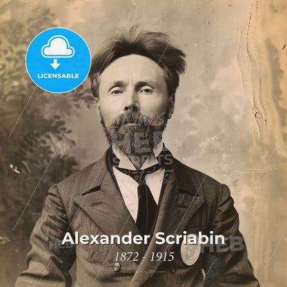 Alexander Scriabin, 1872 - 1915, Russian composer - A Man With A Beard And Mustache Print Template