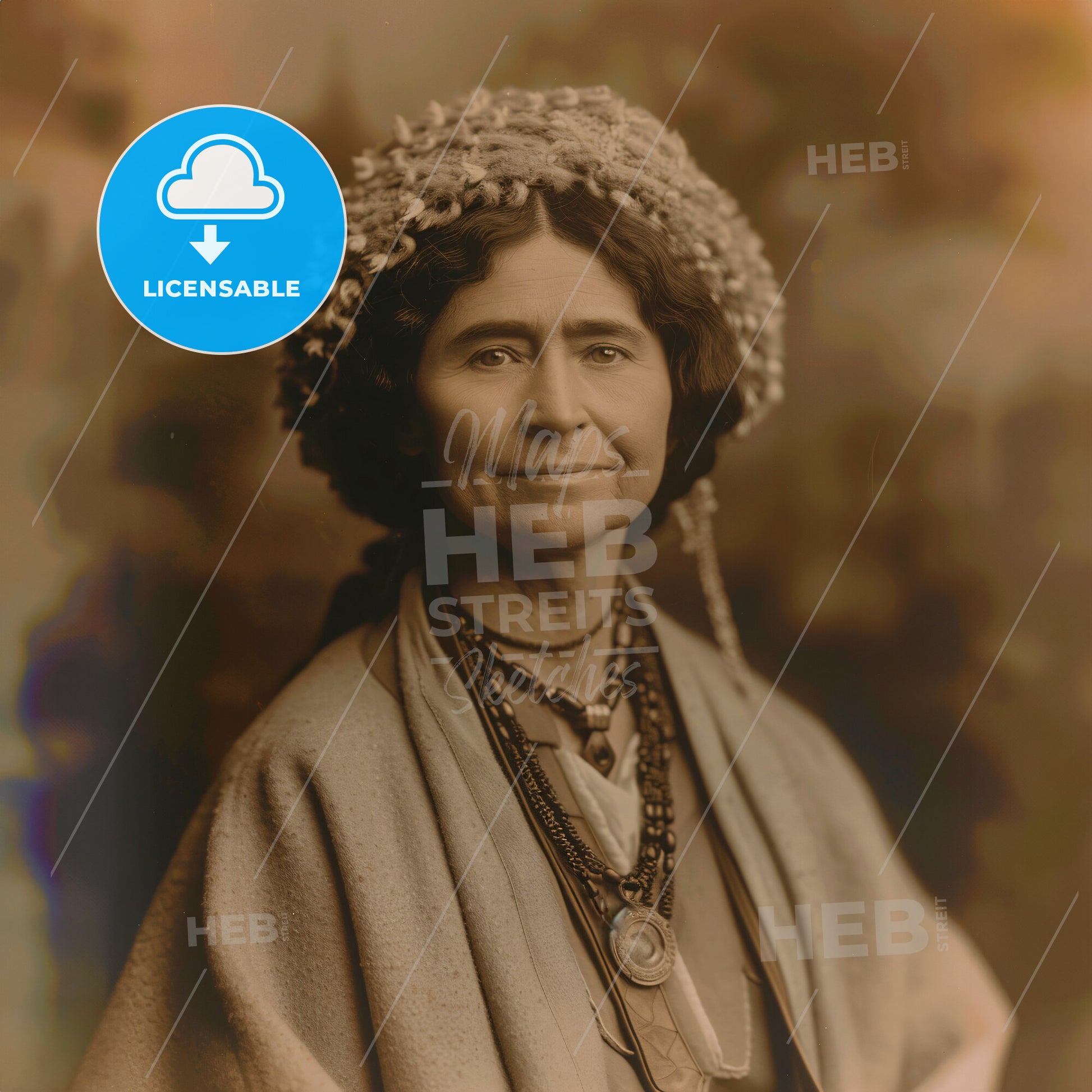 Alexandra David-Néel, 1868 - 1969, French-Belgian explorer - A Woman With A Flower Crown