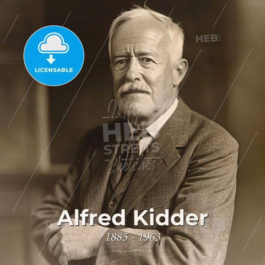 Alfred Kidder, 1885 - 1963, American archaeologist - A Man With A Mustache And A Suit Print Template