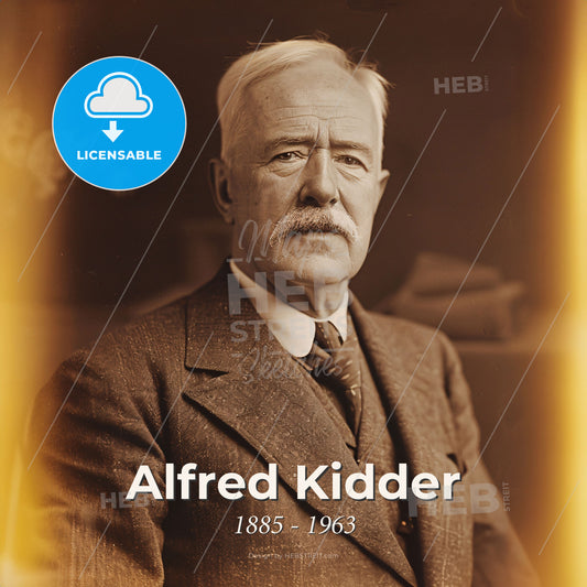 Alfred Kidder, 1885 - 1963, American archaeologist - A Man With A Mustache Wearing A Suit And Tie Print Template