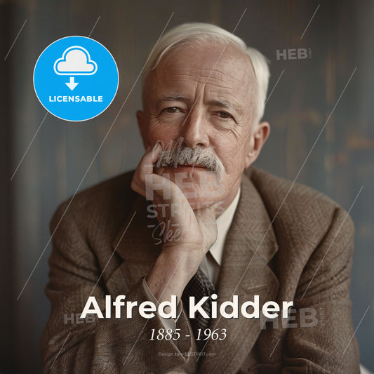 Alfred Kidder, 1885 - 1963, American archaeologist - A Man With His Hand On His Chin Print Template