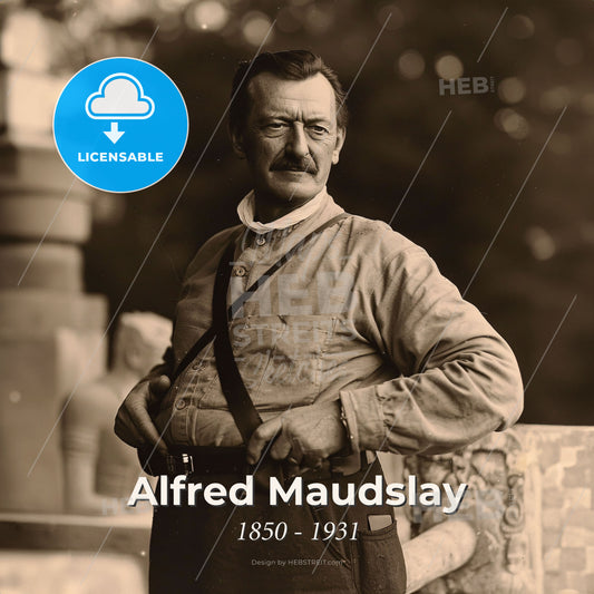 Alfred Maudslay, 1850 - 1931, British archaeologist - A Man With A Mustache Print Template