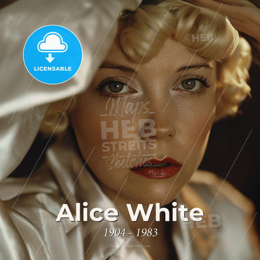 Alice White, 1904 - 1983, American actress - A Woman With Blonde Hair And Red Lipstick Print Template