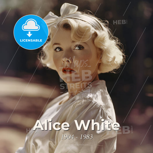 Alice White, 1904 - 1983, American actress - A Woman With Blonde Hair And Bow In Her Hair Print Template