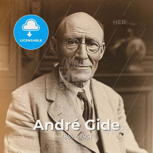 André Gide, 1869 - 1951, French writer - A Man In A Suit And Tie Print Template