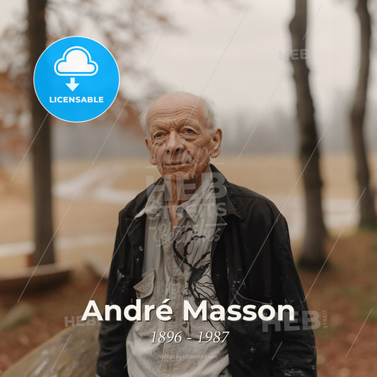 André Masson, 1896 - 1987, French painter - An Old Man Standing Outside Print Template