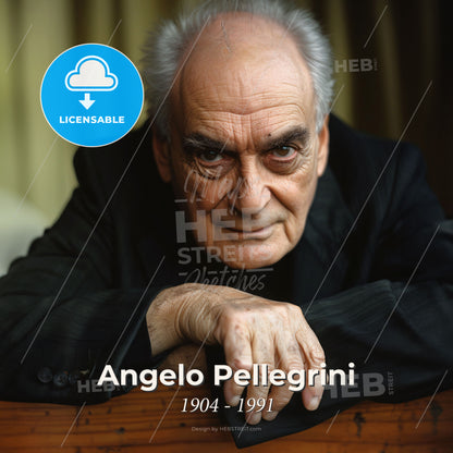 Angelo Pellegrini, 1904 - 1991, Italian-American food writer - A Man Leaning On A Table Print Template