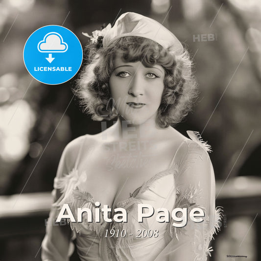 Anita Page, 1910 - 2008, American actress - A Woman In A White Dress Print Template