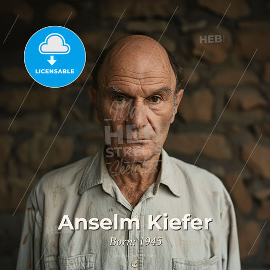 Anselm Kiefer, Born: 1945, German painter and sculptor - A Man In A White Shirt Print Template