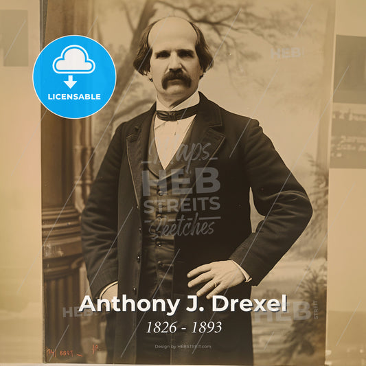 Anthony J. Drexel, 1826 - 1893, American banker - A Man In A Suit Print Template