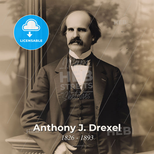 Anthony J. Drexel, 1826 - 1893, American banker - A Man In A Suit Print Template