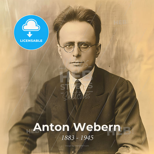 Anton Webern, 1883 - 1945, Austrian composer - A Man In A Suit And Tie Print Template