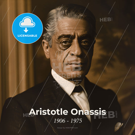 Aristotle Onassis, 1906 - 1975, Greek shipping magnate - A Man In A Suit Print Template