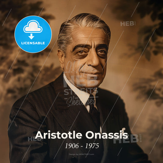 Aristotle Onassis, 1906 - 1975, Greek shipping magnate - A Man In A Suit Print Template
