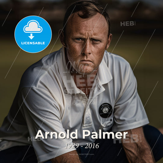 Arnold Palmer, 1929 - 2016, American golfer - A Man In A White Shirt Print Template