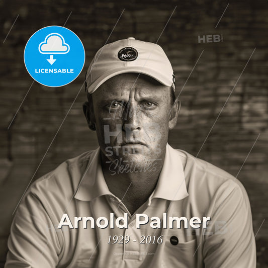 Arnold Palmer, 1929 - 2016, American golfer - A Man Wearing A White Hat Print Template
