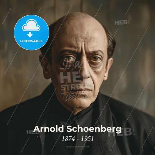 Arnold Schoenberg, 1874 - 1951, Austrian composer - A Man In A Black Shirt Print Template