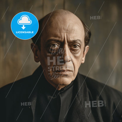 Arnold Schoenberg, 1874 - 1951, Austrian composer - A Man In A Black Shirt