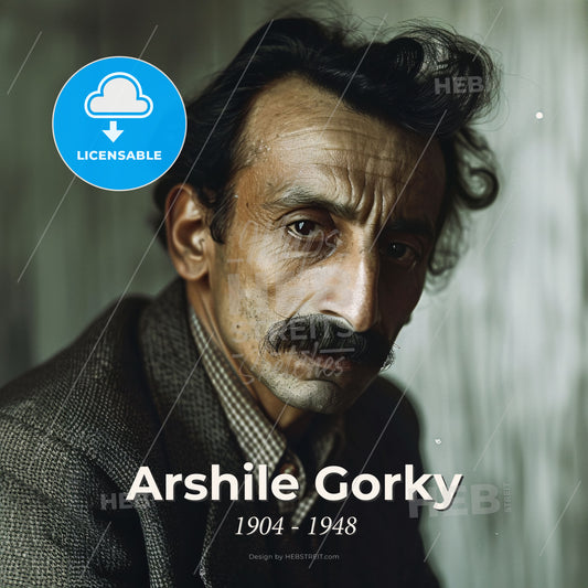 Arshile Gorky, 1904 - 1948, Armenian-American painter - A Man With A Mustache Print Template