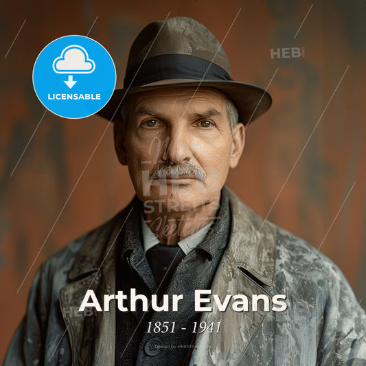 Arthur Evans, 1851 - 1941, British archaeologist - A Man Wearing A Hat And Jacket Print Template