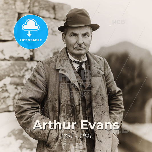 Arthur Evans, 1851 - 1941, British archaeologist - A Man In A Hat And Coat Print Template