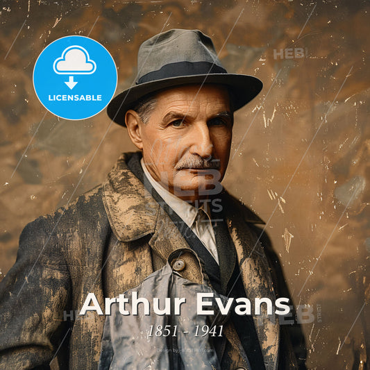Arthur Evans, 1851 - 1941, British archaeologist - A Man In A Hat Print Template